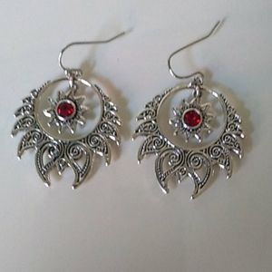 Silver Sun dangle earrings BNWT